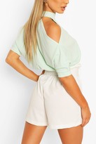 Thumbnail for your product : boohoo Cold Shoulder Short Sleeve Top