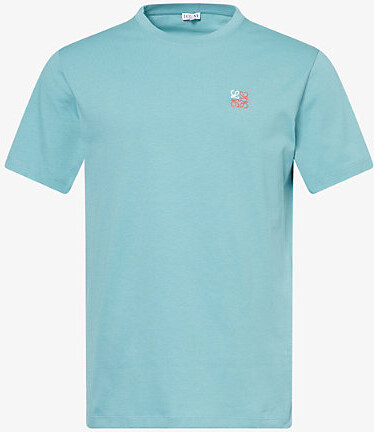 Loewe Mens Light Blue Cartoon Anagram Cotton T-Shirt Xl