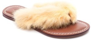 Bernardo Women's Genuine Rabbit Fur Flip Flop