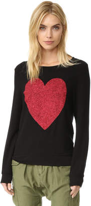 Wildfox Couture Sparkle Heart Baggy Beach Pullover