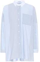Brunello Cucinelli Stripe-blocked cotton shirt