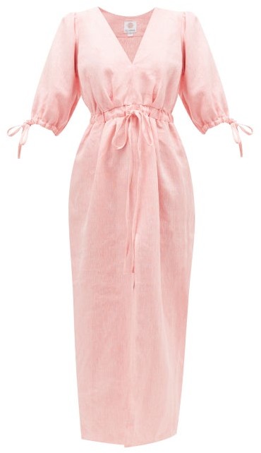 blush linen dress