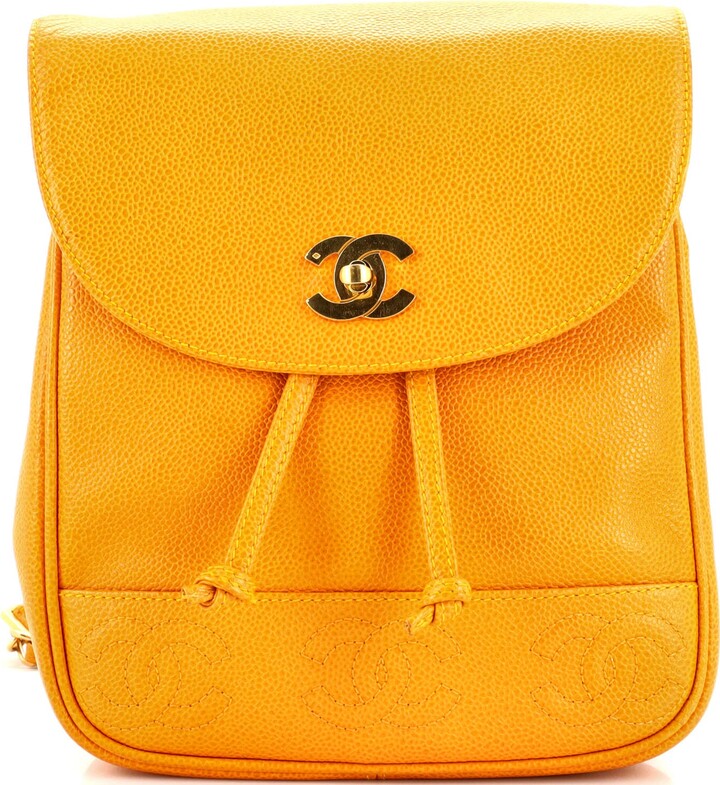 yellow chanel backpack caviar