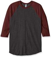 Thumbnail for your product : American Apparel Men's Poly-Cotton 3/4 Sleeve Raglan Shirt