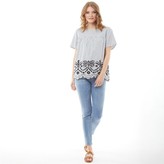 Thumbnail for your product : Onfire Womens Embroidered Scallop Hem Blouse Black/White/Blue