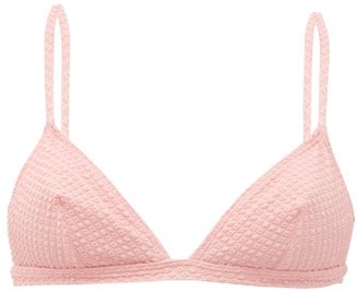Dodo Bar Or Salina Seersucker Triangle Bikini Top - Pink