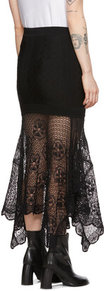 Alexander McQueen Black Patchwork Lace Knit Skirt