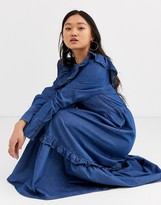 Thumbnail for your product : Selected denim prairie maxi dress