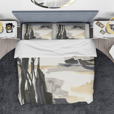 Design Art Glam Dancing shape II - Modern & Contemporary Duvet Cover Set - Microfiber Polyester