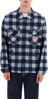 Kenzo check wool overshirt - ShopStyle Long Sleeve Shirts 