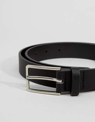 ASOS DESIGN smart faux leather slim belt in black