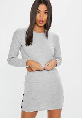 Missguided Petite Grey Cropped Sweatshirt, Grey