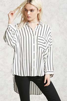 Forever 21 Striped High-Low Shirt