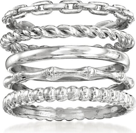 Ross-Simons Ross-SimonsJewelrySterlingSilverJewelrySet:5StackableRingsSize6