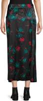 Thumbnail for your product : Ganni Floral-Print Stretch-Silk Midi Skirt