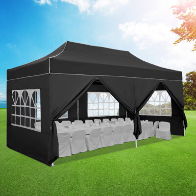 Hoteel Canopy 10x20 Pop Up Canopy Tent Heavy Duty with 6 SidewallsUPF50+ and Waterproof 1500mm3 Height AdjustableUpgraded Hexagonal PipeCommercial