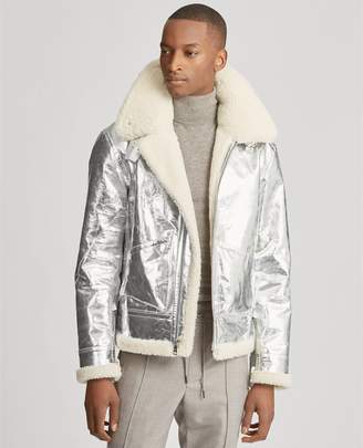 Ralph Lauren Foil Leather-Shearling Jacket