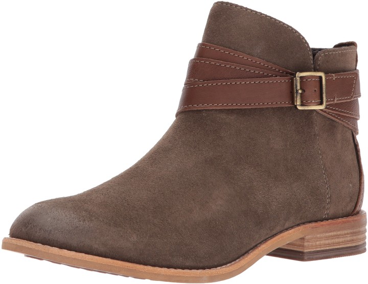 clarks collection suede ankle boots with bow