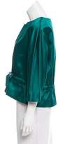Thumbnail for your product : Oscar de la Renta Long Sleeve Satin Jacket w/ Tags green Long Sleeve Satin Jacket w/ Tags