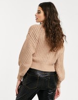 Thumbnail for your product : Topshop tie detail wrap cardigan in rose