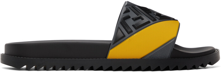 fendi multicolor fabric slides