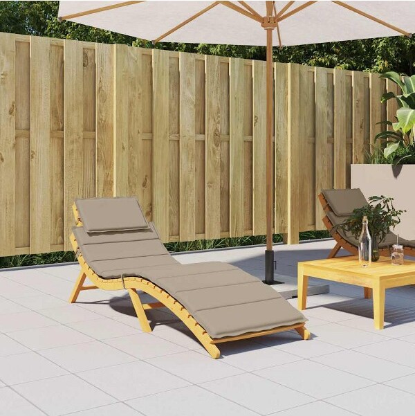 AGHANA DIGITALS AghanaDigitalsTaupeOxfordFabricSunLoungerCushion-73.2x22.8inWeather-ResistantTaupe73.2inx22.8inx1.6in