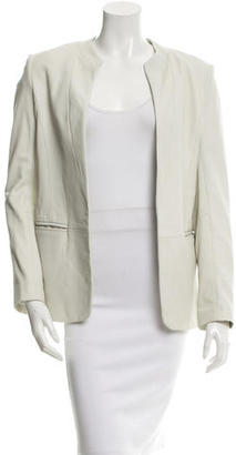 Theory Collarless Leather Jacket