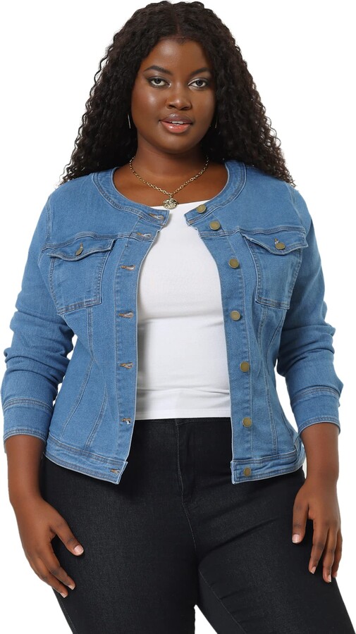 Oversized Jean Jacket Woman Agnes Orinda Women's Plus Size Jackets