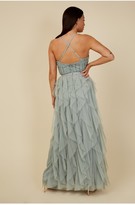 Thumbnail for your product : Little Mistress Bridesmaid Ayla Waterlily Embellished Ruffle Mesh Maxi Dress