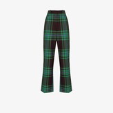 Thumbnail for your product : Charles Jeffrey Loverboy Green Checked Tailored Trousers