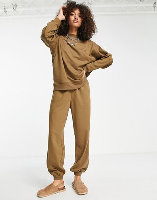 Topshop co-ord oversized 90s jogger in mink - ShopStyle Trousers