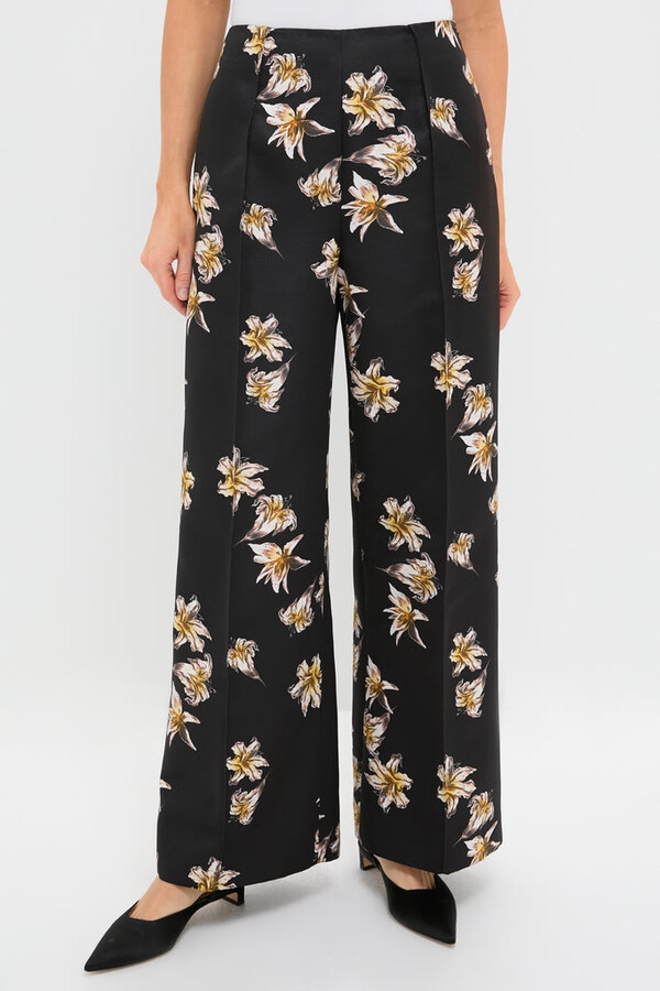 Emilia Wickstead Black and Yellow Daffy Trousers