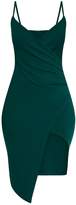 Thumbnail for your product : PrettyLittleThing Lauriell Emerald Green Wrap Front Midi Dress
