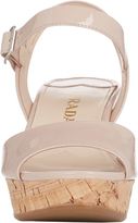 Thumbnail for your product : Prada Patent Ankle-Strap Wedge Sandals-Nude