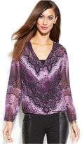 Thumbnail for your product : INC International Concepts Tie-Front Printed Blouse