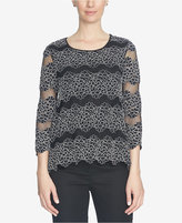 Thumbnail for your product : CeCe Two-Tone Lace Swing Top