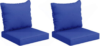 Latitude Run Outsunny 4-Piece Patio Chair Cushion And Back Pillow Set Seat Replacement Patio Cushions Set For Outdoor Garden Furniture Navy Blue