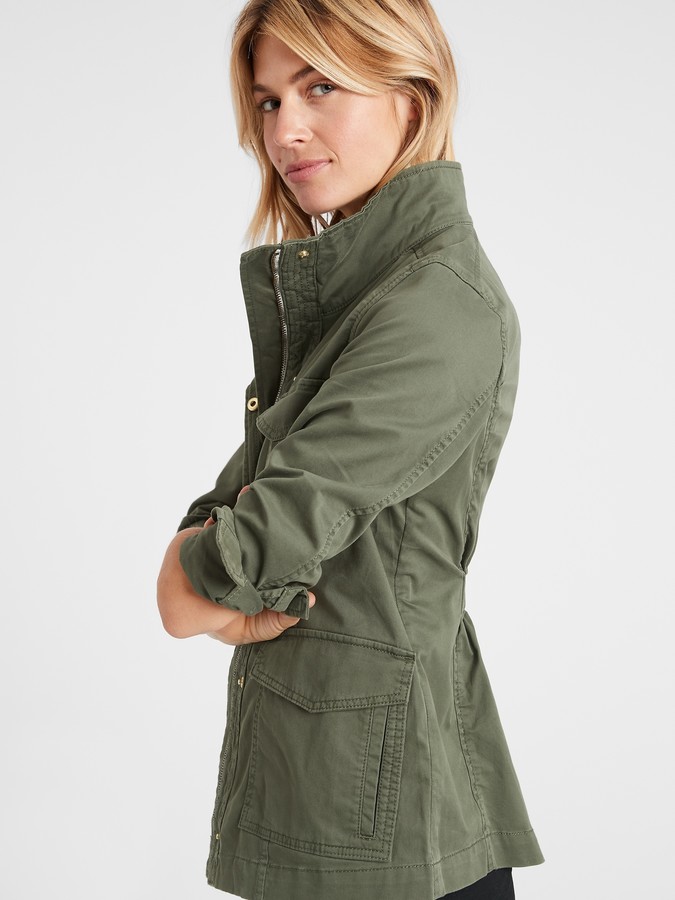 long green utility jacket