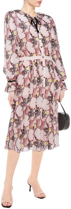 Temperley London Maggie Bow-detailed Printed Georgette Midi Dress