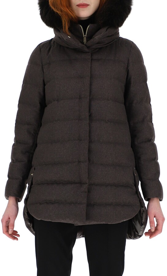 genuine fur trim coat