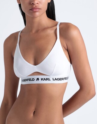 Karl Lagerfeld Paris Peephole Logo Bra Bra Light Grey - ShopStyle