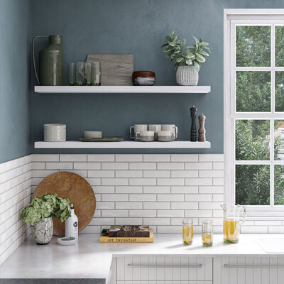 Ballucci Miami 48" W x 8" D Floating Shelves Set with Invisible Wall Mount Brackets