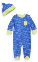 Thumbnail for your product : Offspring Whale Print Cotton One-Piece & Beanie (Baby)