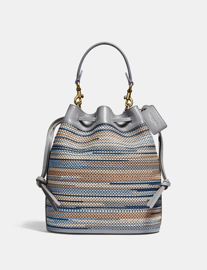 Coach Field Bucket Bag In Upwoven Leather ShopStyle