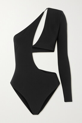 Marika Vera Twiggy One-sleeve Cutout Stretch-bamboo And Organic  Cotton-blend Jersey Bodysuit - Black - ShopStyle