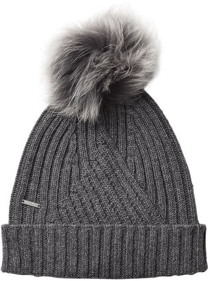 Woolrich Hat with Wool, Cashmere and Raccoon Fur Pompom