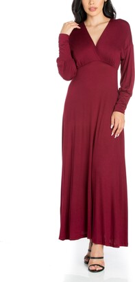 24seven Comfort Apparel Women's Paisley Long Sleeve Cocktail Dress