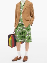 Thumbnail for your product : Gucci Poppy-print Silk Shorts - Green Multi