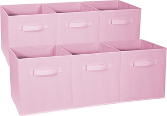 Sorbus Foldable Storage Cube Basket Bin - Set of 6 - Pastel Pink
