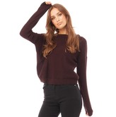 Thumbnail for your product : Brave Soul Womens Grunge Boxy Scoop Neck Jumper Oxblood